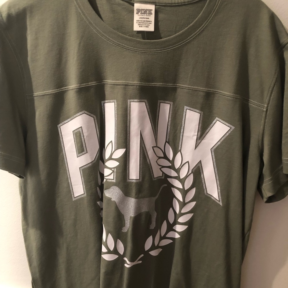 army green PINK t-shirt